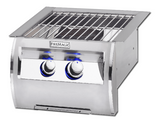 Close-up of Fire Magic Aurora Double Searing Station demonstrating Diamond Sear cooking grids for perfect grilling results.