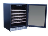 Summerset 24” Outdoor Rated Dual Zone Wine Cooler with adjustable legs and front venting for outdoor kitchens.