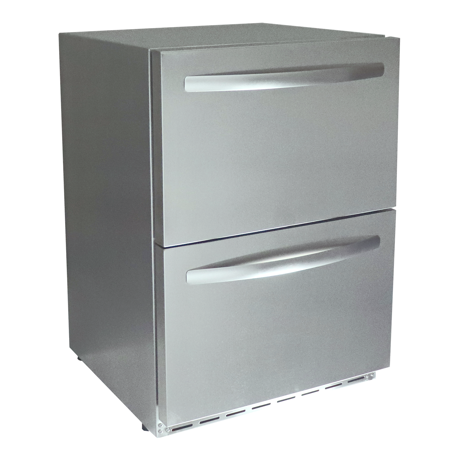 RCS 2-Drawer Fridge with large dual drawers and LED interior lights, perfect for outdoor kitchens.