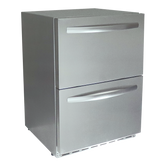 RCS 2-Drawer Fridge with large dual drawers and LED interior lights, perfect for outdoor kitchens.