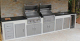 Sunstone Classic Series Flush Style 17” Drawers and Paper Holder showcased in a modern kitchen, featuring a tilt-out paper towel holder and two large soft-closing drawers for BBQ tools and accessories.