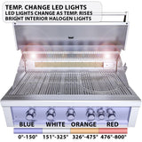 Sunstone Ruby 42" 5 Burner Built-In Grill w/IR Burner & Rotisserie Motor showing sleek stainless steel design.