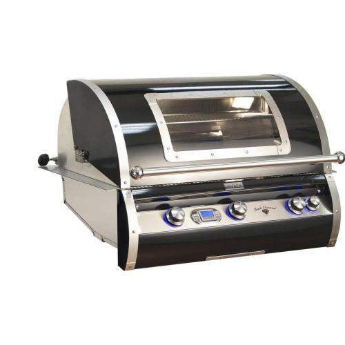Fire Magic Echelon H790i Black Diamond Built-In Grill 36" with satin stainless steel accents and luxury design.