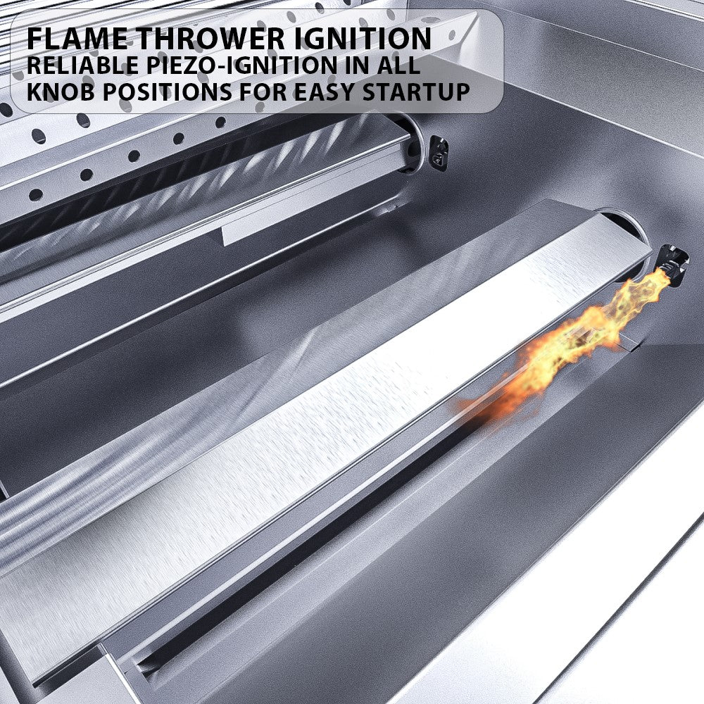 Stainless steel construction of the Sunstone Ruby 42" 5 Burner Grill, highlighting durability and premium quality.