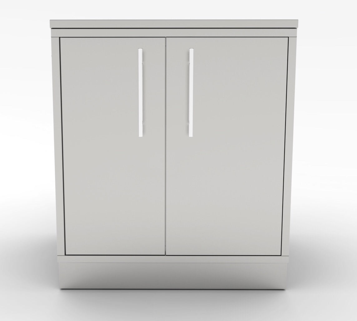 Sunstone 30" Weather Sealed Dry Storage Pantry emphasizing its high-quality materials and practical storage solutions.