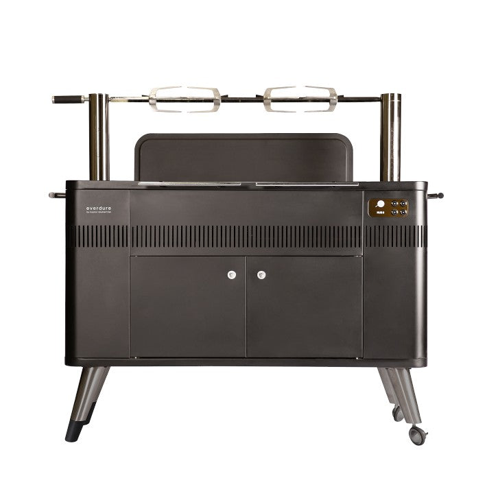HUB II Charcoal Grill 54" by Everdure featuring premium titanium finish and automated touch controls.