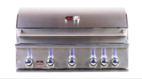 Close-up of the BONFIRE Prime 500 42" 5 Burner Built-In Grill showcasing its premium stainless steel construction and LED control panel.