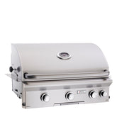 AOG 30-inch L Series Gas Drop-in Grill showcasing its sleek stainless steel design and advanced features, perfect for outdoor cooking.