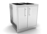 Sunstone 30" Weather Sealed Dry Storage Pantry featuring multi-drawers and shelves, perfect for outdoor kitchen storage.
