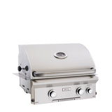 AOG 'L' Series 24” Gas Drop-in Grill showcasing advanced features like stainless steel construction and halogen lights. Perfect for outdoor cooking enthusiasts.