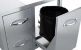 Sunstone Classic Series Flush Style 30” Tank Tray Double/Triple with spacious drawers for BBQ tools and propane storage.