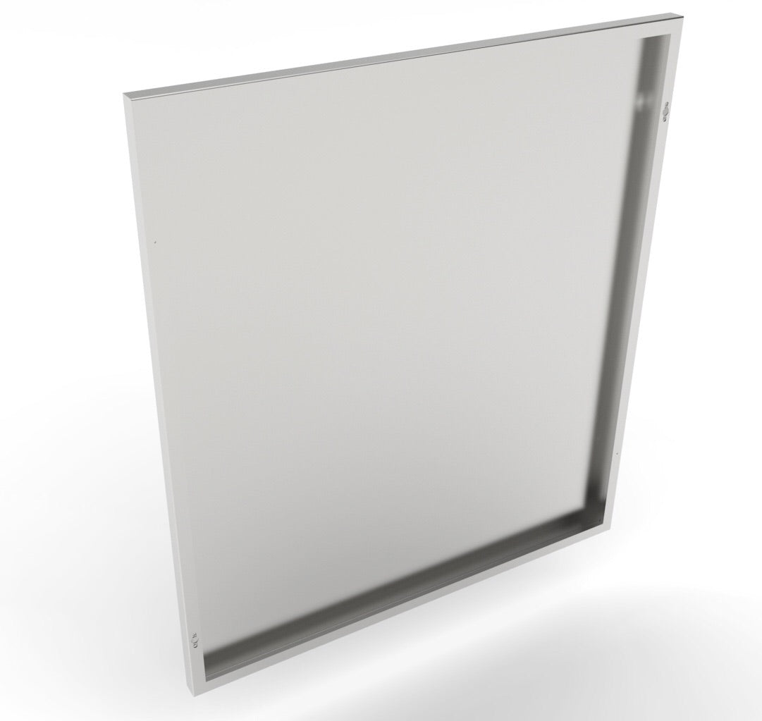 Installation of the Sunstone Stainless Steel Universal Base End Panel with easy pin-lock features.