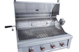 Close-up view of Sunstone Ruby 36" 4 Burner Pro-Sear Grill's I-Burners and Flame-Thrower Ignition system in action.