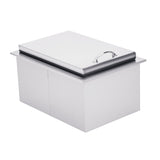 Stainless steel Summerset 28x26" 2.7C Drop-in Cooler with 40lb ice capacity for outdoor kitchens.