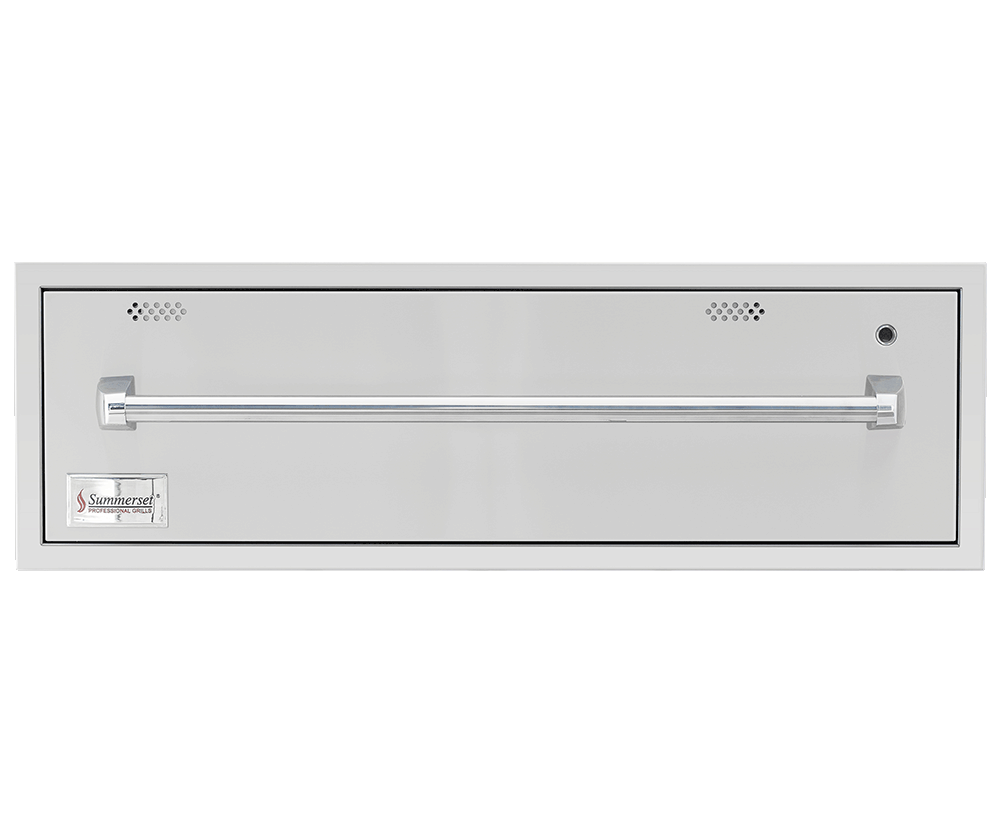 Summerset 36" Stainless Steel Warming Drawer showing elegant design and durable construction.