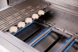 Close-up of the Summerset Sizzler 40" Built-In Grill burners, demonstrating the powerful stainless steel tube burners for even heat distribution.