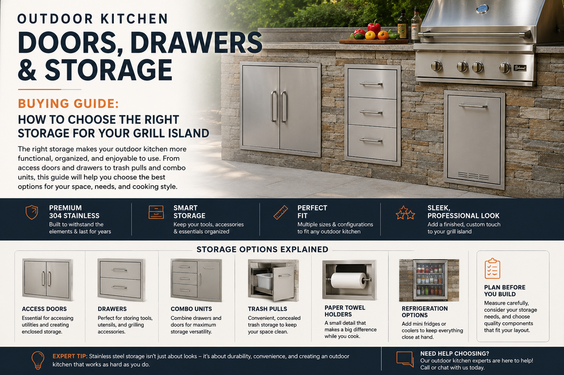 Outdoor Kitchen Doors, Drawers & Storage Buying Guide: How to Choose the Right Storage for Your Grill Island