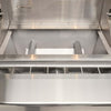 Interior firebox with stainless heat diffuser plate in Coyote outdoor grill
