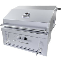 Sunstone® Series 30” Gas Burners Hybrid Single Zone Charcoal/Wood Burning w/Infra-Red Burner Built-In Grill