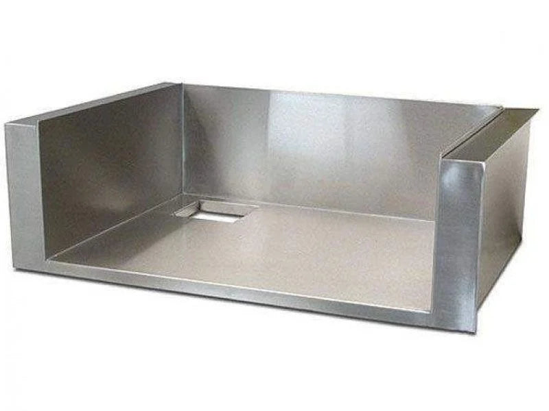 24-inch stainless steel insulating liner for installing a built-in grill into a combustible outdoor kitchen enclosure