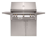 Alfresco XE-36C 36-inch standard grill cart with double doors in 304 stainless steel