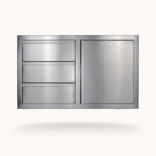 American Made Grills 36-inch deluxe 3-drawer and access door combo