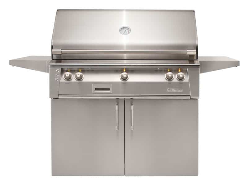 Alfresco XE-42C 42-inch standard grill cart with double doors in 304 stainless steel