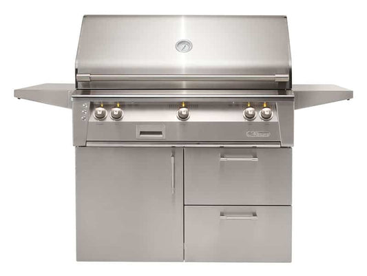 Alfresco XE-42CD 42-inch deluxe grill cart with door and double drawer