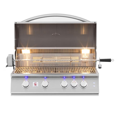 Summerset Sizzler Pro 32" Built-In Gas Grill - 4 Burners, 56,000 BTUs, 443 Stainless Steel