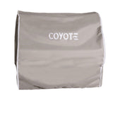 Gray Coyote grill cover with white logo on plain white background
