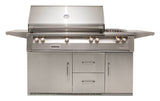 Alfresco ARXE-56C 56-inch refrigerated grill cart with 7.25 cubic foot outdoor refrigerator