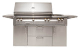 Alfresco XE-56C 56-inch standard grill cart with double doors and drawers in 304 stainless steel