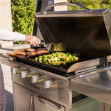 Blackstone Select 36" Griddle with Cabinet featuring a spacious 768 sq. inches of cooking area and stainless steel design for outdoor cooking.