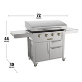 Blackstone 36" Griddle with Cabinet showcasing the innovative Omnivore Griddle Plate Technology and convenient storage options.