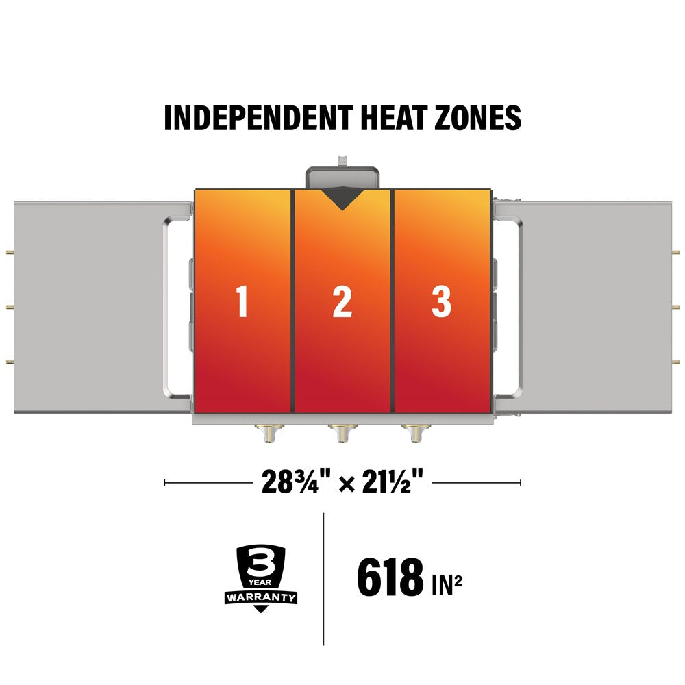 Blackstone Select 28" Griddle Cart with Cabinet featuring dual folding side shelves for extra prep space.