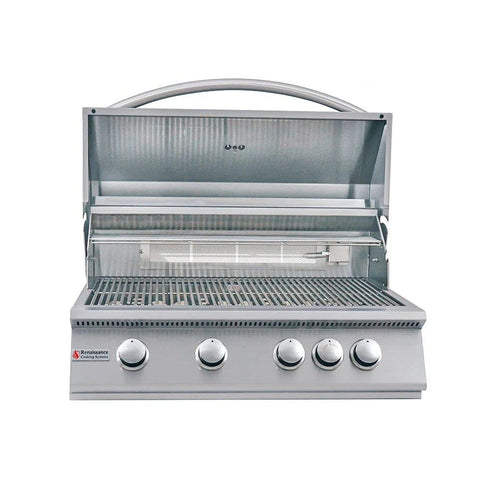 RCS 32" Premier Drop-In Grill RJC32AL with 48,000 BTUs, Rear Burner, Blue LED Lights & Stainless Steel Construction