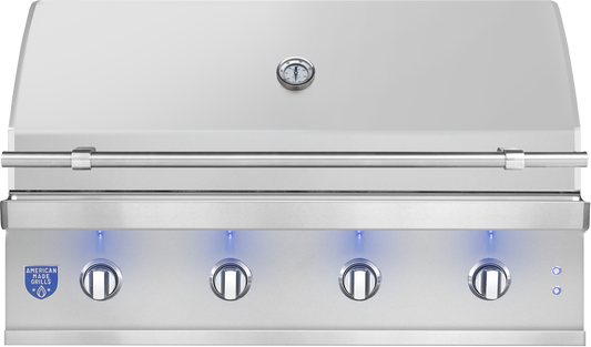 American Made Grills Atlas 42-inch built-in gas grill — front view with the hood closed