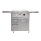 Coyote 30" Flat Top Freestanding Griddle Cart C3FTG30 - 2 Burners, 34,000 BTUs, 400 Sq In