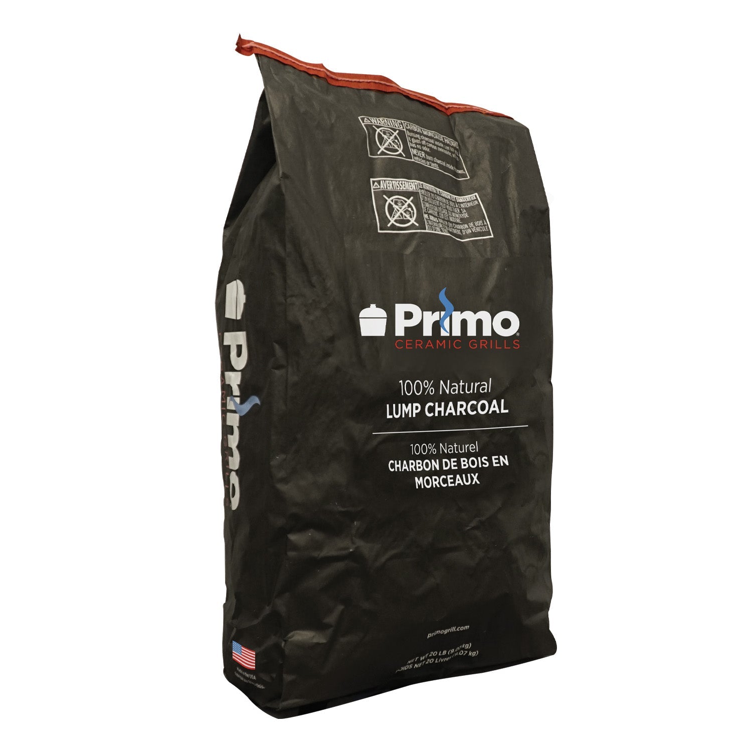 Primo 100% natural lump charcoal bag for ceramic kamado grills, clean-burning hardwood fuel