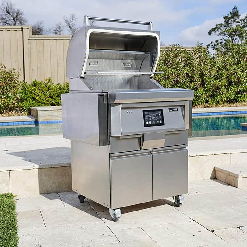 Coyote Touch-Screen Controlled 28" 304 Stainless Steel Freestanding Pellet Grill