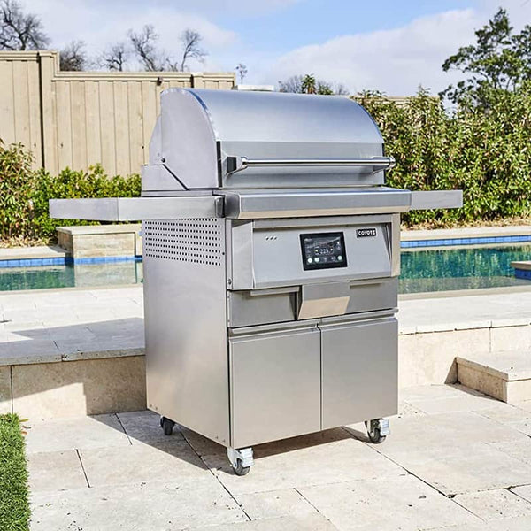 Coyote Touch-Screen Controlled 28" 304 Stainless Steel Freestanding Pellet Grill