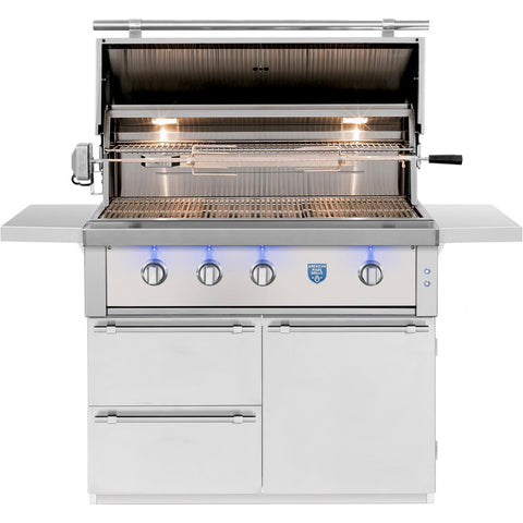 American Made Grills Estate Freedom 42" Gas Freestanding Cart Grill EST42-FR + CART-EST42 - 3 Burners, 90,000 BTUs, 1,083 Sq In, 304 Stainless Steel