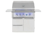 American Made Grills Estate Freedom 36" Gas Freestanding Cart Grill EST36-FR + CART-EST36 - 3 Burners, 90,000 BTUs, 920 Sq In, 304 Stainless Steel