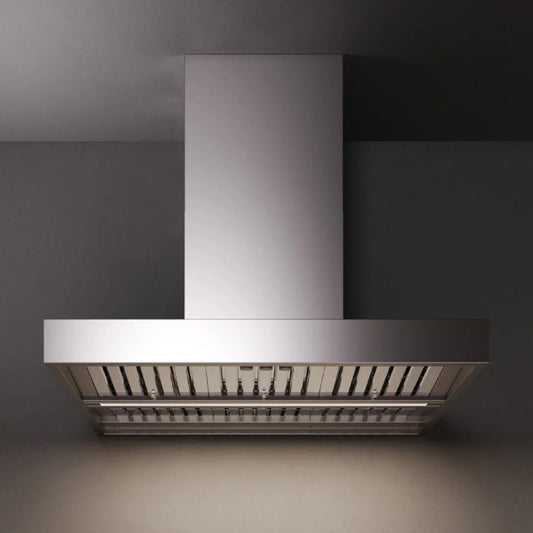 Falmec Line 36" Wall Mount Outdoor Hood, 1200 CFM in stainless steel, demonstrating its sleek and modern design suitable for outdoor kitchens.