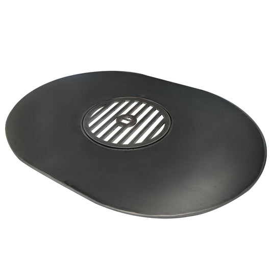 Primo stainless steel griddle for Oval X-Large ceramic charcoal grill, flat-top cooking surface