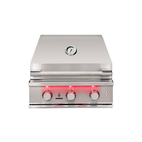 TrueFlame 25" Built-In Gas Grill TF25 - 3 Burners, 42,000 BTUs, 304 Stainless Steel