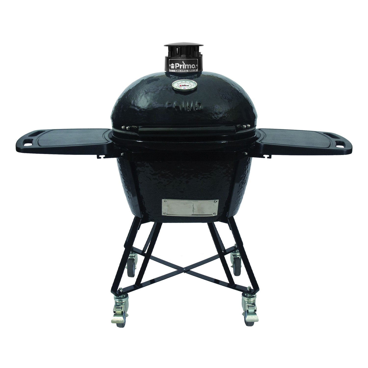 Primo cradle with side tables for Oval Large ceramic charcoal grill, All-In-One stand setup