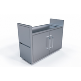 Le Griddle GFCART105 cart with both folding side shelves extended to 72 inches of width