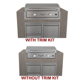 Le Griddle stainless trim kit detail, showing the 304 stainless face and mounting flange