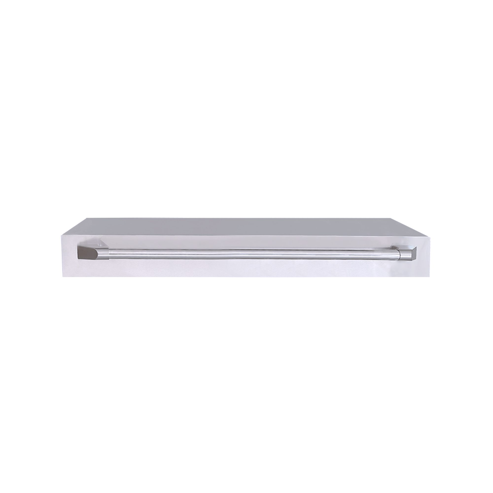 Le Griddle OMLLID75 stainless lid shown open, needing 24 inches of depth clearance